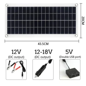 300W แผงพลังงานแสงอาทิตย์ 12V Dual USB 10A-60A Controller SOLAR Cells Power Bank สําหรับโทรศัพท์รถ Yacht RV 5