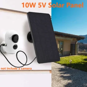 แผงโซลาร์เซลล์ 10W 5V DC5521 Type-C สำหรับใช้งานกลางแจ้ง ชาร์จแบตเตอรี่แบบพกพา เหมาะสำหรับกล้องวงจรปิด ระบบไฟบ้านขนาดเล็ก 3