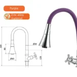 น้ําประปาแบบดึงออกได้สองตําแหน่ง ก๊อกน้ําเย็นเดี่ยวสําหรับอ่างล้างหน้าและก๊อกน้ําอ่างล้างจาน 6