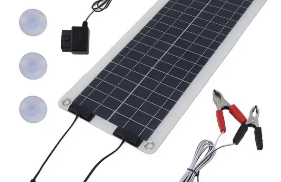 เครื่องชาร์จพลังงานแสงอาทิตย์กันน้ำ 100W - เครื่องชาร์จแบตเตอรี่แบบคู่ 12V/24V สำหรับรถยนต์ รถบ้าน เรือ และมอเตอร์ไซค์ 1