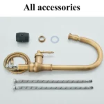 SHBSHAIMY ทองเหลืองโบราณก๊อกน้ําห้องครัวดึง 360 หมุน Spout ก๊อกน้ําเดี่ยวหมุนน้ําร้อนน้ําเย็น KITCHEN Mixer TAP 6