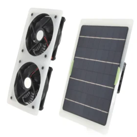 100W 12V แผงพลังงานแสงอาทิตย์ชุดพัดลมกันน้ําแบบพกพา Dual ไอเสียพัดลมพลังงานแสงอาทิตย์ชุดเรือนกระจกอุปกรณ์เสริม 4