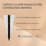 HEZHEN 1PC หรือ 2PC ชุดมีด 73 ชั้นเหล็กดามัสกัสผงเหล็ก Core Sharp มีดครัว Olive ไม้ Handle ของขวัญกล่อง 3