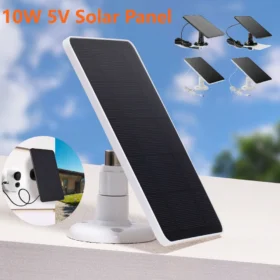 แผงโซลาร์เซลล์ 10W 5V DC5521 Type-C สำหรับใช้งานกลางแจ้ง ชาร์จแบตเตอรี่แบบพกพา เหมาะสำหรับกล้องวงจรปิด ระบบไฟบ้านขนาดเล็ก 2