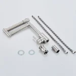 BAKALA 304 สแตนเลสสตีลตะกั่ว-ฟรีพับก๊อกน้ําห้องครัวผสม 360 องศาหมุนเดี่ยวนิกเกิลอ่างล้างจานอ่างล้างหน้าก๊อก 6