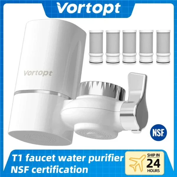 ไส้กรองน้ำก๊อก Vortopt ได้รับการรับรองมาตรฐาน NSF International ชุดไส้กรอง 5 ชิ้น สำหรับกรองน้ำได้ 400 แกลลอน 1