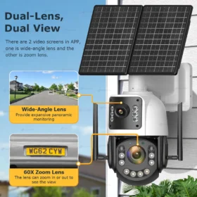 กล้องวงจรปิดรักษาความปลอดภัยพลังงานแสงอาทิตย์ Metal AOV 4K 4G ซิม ซูมออปติคอล 60 เท่า ติดตามบุคคล แบตเตอรี่ 31200 มิลลิแอมป์ บันทึก 24 ชั่วโมง สำหรับบ้านและนอกอาคาร 6