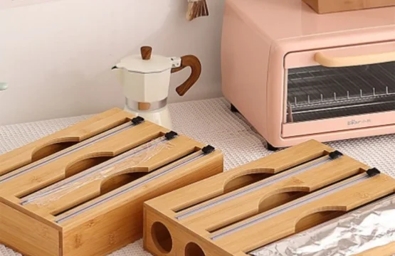 1 PC KITCHEN Wrap พร้อมฟอยล์ & Cling เครื่องตัดฟิล์มกล่อง,ไม้ไผ่สดถุงตัด, ถังขยะและถุงพลาสติกไม้ ST 1