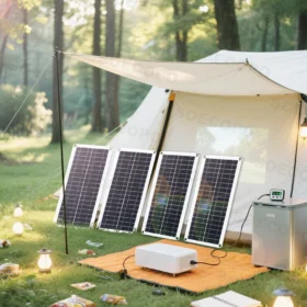 ชุดแผงโซลาร์เซลล์พกพา SOECOPO 800W: แผง 4*200W, แถมฟรีคอนโทรลเลอร์ 100A, USB 5V สำหรับอุปกรณ์ตั้งแคมป์ ชาร์จโทรศัพท์ในรถบ้าน 3