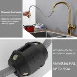 Bagnolux ไทเทเนียมสีดำแปรงดาดฟ้าติดตั้งก๊อกน้ำห้องครัว2ฟังก์ชั่นดึงดึง Out Mixer ก๊อกน้ำร้อนและเย็น 6