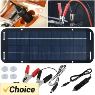 ชุดแผงโซลาร์เซลล์ 12V IP65 กันน้ํา Solar Trickle Charger แบบพกพา Solar Powered Charger Kit ประสิทธิภาพสูงเครื่องชาร์จแบตเตอรี่รถยนต์ 1