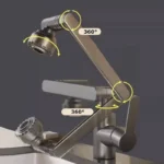 ก๊อกน้ำแบบหมุนได้สองโหมด อเนกประสงค์ แขนกล สำหรับอ่างล้างหน้า ห้องครัว ห้องน้ำ น้ำร้อนน้ำเย็น อ่างล้างหน้าในครัวเรือน อ่างล้างหน้า อ่างล้างจาน 4