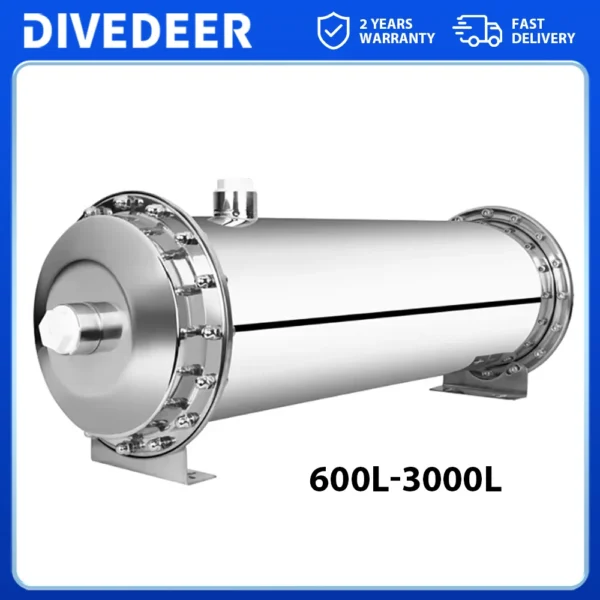ระบบกรองน้ำสแตนเลส 304 DIVEDEER พร้อมไส้กรอง UF PVDF สำหรับกรองน้ำดื่มในครัวเรือนและเชิงพาณิชย์ 1