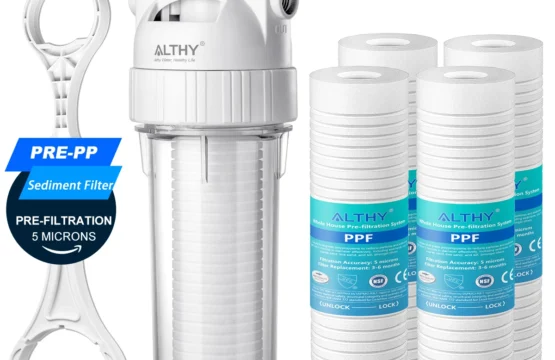ALTHY 5 ไมครอนเครื่องกรองน้ําตะกอนทั้งบ้านเครื่องกรองล่วงหน้า, ผ้าฝ้าย PP ขนาด 10 นิ้วตัวกรองล่วงหน้า 1