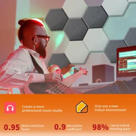 TOUO แผงอะคูสติก 6/12/18 ชิ้นสํานักงาน Acoustic Treatment สารหน่วงไฟเพดานวัสดุฉนวนกันเสียงผนังแผง 4