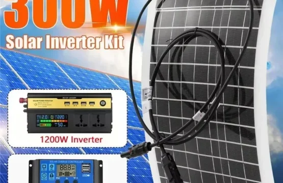 อินเวอร์เตอร์ 12V เป็น 220V 1200W + แผงโซลาร์เซลล์ 300W พร้อมตัวควบคุม 30A ระบบพลังงานแสงอาทิตย์ เครื่องชาร์จแบตเตอรี่ โทรศัพท์ แท็บเล็ต ใช้ในบ้าน ระบบไฟฟ้า แคมป์ปิ้ง 1
