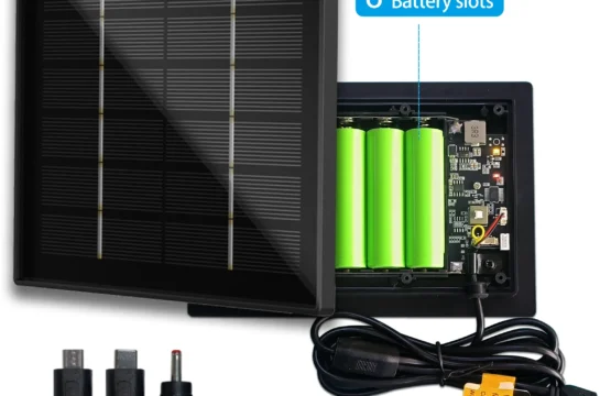 แผงโซลาร์เซลล์ขนาดเล็ก 4W กันน้ำกลางแจ้ง IP66 สายยาว 2 เมตร ชาร์จไฟผ่านพอร์ต USB Type-C 5V DC12V ใช้แบตเตอรี่ 18650 สำหรับชาร์จพลังงานแสงอาทิตย์ 1