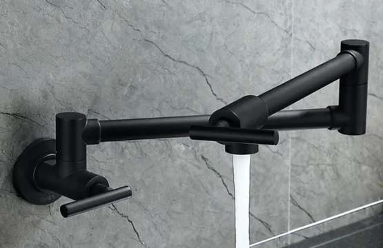 Baokemo พับเข้าไปในก๊อกน้ําติดผนัง 304 สแตนเลสสตีลสากลหมุนก๊อกน้ําห้องครัวปกปิดก๊อกน้ําเย็นเดี่ยว 1