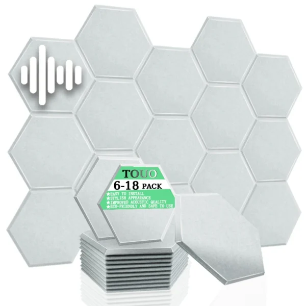 TOUO แผงอะคูสติก 6/12/18 ชิ้นสํานักงาน Acoustic Treatment สารหน่วงไฟเพดานวัสดุฉนวนกันเสียงผนังแผง 1