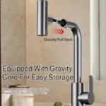 ก๊อกน้ำอ่างล้างจานแบบสี่โหมด ก๊อกน้ำร้อน-เย็น รุ่น 720 °   ก๊อกน้ำแบบดึงออกได้ ปรับหมุนได้ ทำความสะอาดง่าย รูปแบบน้ำตก สำหรับห้องครัว 1