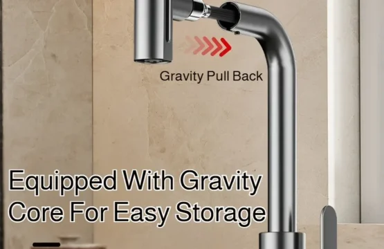 ก๊อกน้ำอ่างล้างจานแบบสี่โหมด ก๊อกน้ำร้อน-เย็น รุ่น 720 °   ก๊อกน้ำแบบดึงออกได้ ปรับหมุนได้ ทำความสะอาดง่าย รูปแบบน้ำตก สำหรับห้องครัว 1