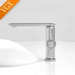 ก๊อกน้ำห้องน้ำหรู VGX ก๊อกผสมอ่างล้างหน้า ก๊อกน้ำอ่างล้างหน้าแบบ Gourmet ก๊อกน้ำร้อนน้ำเย็น ทองเหลือง โครเมียม ดำ ทองขัดเงา 4