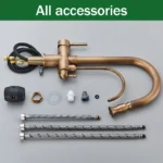 Rozin กรองน้ําก๊อกน้ําห้องครัว 2 ใน 1 ทองเหลืองโบราณดึงหัวฉีด KITCHEN Purification Crane 2 วิธีหมุน TAP 5