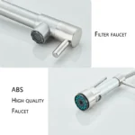 นิกเกิลอ่างล้างจานก๊อกน้ําดึงลงร้อนและเย็น Mixer2 โหมด TAP Dual Spout 360 หมุนยืดหยุ่นดาดฟ้าติดตั้ง 4