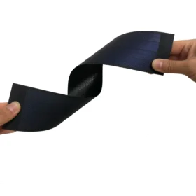 OUFON 1.35W 6V แผงพลังงานแสงอาทิตย์แบบยืดหยุ่นบาง-ฟิล์ม Amorphous Silicon อุปกรณ์ตั้งแคมป์ CURLY DIY MINI ชุดแผงพลังงานแสงอาทิตย์-สีดํา 3