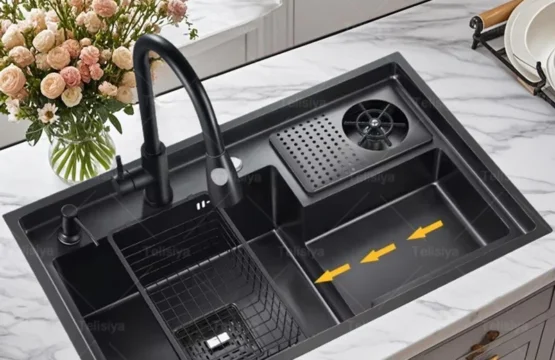 ห้องครัวอ่างล้างจานสแตนเลสแบบก้าวพร้อมเครื่องซักผ้าถ้วยมัลติฟังก์ชั่นขนาดใหญ่ช่องเดียวอ่างล้างหน้าเครื่องล้างจานอ่างล้างจาน 1