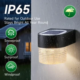 โคมไฟติดผนังพลังงานแสงอาทิตย์โคมไฟกลางแจ้งไฟพลังงานแสงอาทิตย์ LED Street Garden ตกแต่งกันน้ํา Fasad โคมไฟสําหรับลานระเบียงภายนอก 6