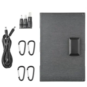 แผงโซลาร์เซลล์พับได้ 80W กันน้ำระดับ IP65 แผงโซลาร์เซลล์แบบพกพาสำหรับชาร์จโทรศัพท์มือถือ แล็ปท็อป เหมาะสำหรับการเดินป่า ตั้งแคมป์ และแบ็คแพ็ค 5