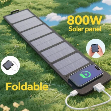 แผงโซลาร์เซลล์พับได้ 600 วัตต์ แบบพกพา 6 แผง ชาร์จไฟผ่าน USB 5V DC ให้พลังงานตลอดเวลา แผงโซลาร์เซลล์สำหรับจ่ายไฟมือถือ 1