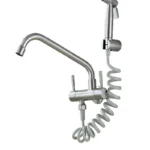 ก๊อกน้ำห้องครัว 304 สแตนเลสนิกเกิลเข้ากับผนังก๊อกน้ำเย็นสเปรย์ชุด bidet หัวฉีดคู่ควบคุมก๊อกน้ำคู่ XT-181 6