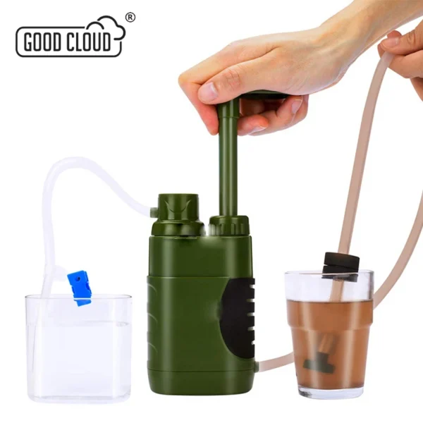 เครื่องกรองน้ําปั๊มระบบกรองน้ําพร้อมเครื่องกรองน้ํา 0.01 ไมครอนอุปกรณ์ฉุกเฉิน Warfighter Wilderness Camping 1