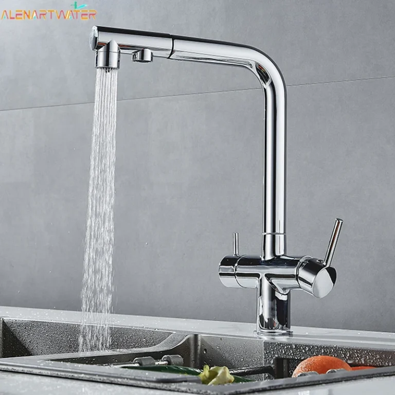 กรองก๊อกน้ำสำหรับห้องครัวทองเหลือง Purifier ก๊อกน้ำ Dual Sprayer น้ำดื่ม Tap หัวฉีดอ่างล้างจานห้องครัว Gold Tap 1