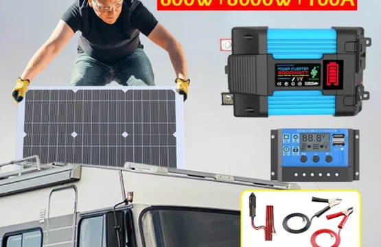 ชุดอินเวอร์เตอร์แผงโซลาร์เซลล์ 6000W Complete Off-Grid Power System พร้อมตัวควบคุมการชาร์จ, สายแบตเตอรี่, วงเล็บสําหรับบ้าน/RV/เรือ 1