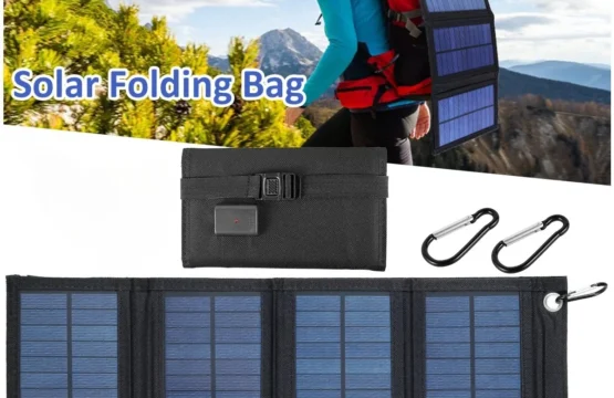 เครื่องชาร์จพับแผงโซลาร์เซลล์ซิลิคอนคริสตัล 100W IP65 เครื่องชาร์จพลังงานแสงอาทิตย์ USB กันน้ําพร้อมตะขอ 2 อันกําลังไฟกลางแจ้งน้ําหนักเบา 1