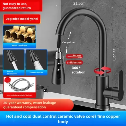 Rifo cocina grifos de cocina หัวก๊อกน้ำสำหรับห้องครัวแบบดึงออกได้ในครัวก๊อกน้ำร้อนและเย็น 1