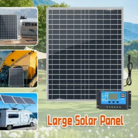 ชุดแผงโซลาร์เซลล์ 20 วัตต์ พร้อมตัวควบคุม 60A/80A/100A แบบเลือกได้, แรงดันไฟฟ้าขาออก 12V/18V/24V และพอร์ต USB 5V สำหรับใช้กลางแจ้ง ลานบ้าน และเป็นแหล่งพลังงานสำรอง 1