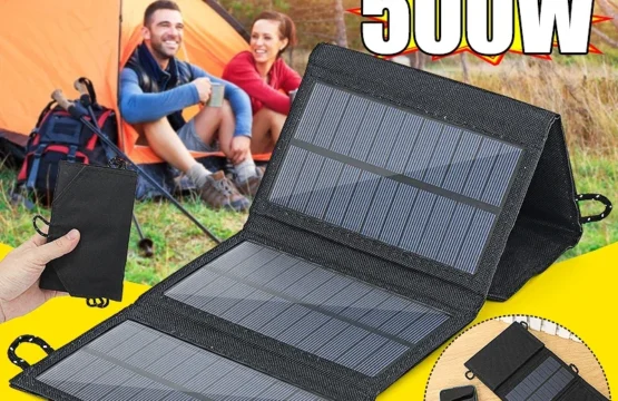 แผงพลังงานแสงอาทิตย์แบบพับได้ 500W แผงพลังงานแสงอาทิตย์แบบพกพา Fast Charger USB 5V DC Full Power แผงพลังงานแสงอาทิตย์ Mobile Power Bank สําหรับ CAMPING 1