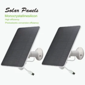 แผงโซลาร์เซลล์ 6V 3W/7W สําหรับกล้องรักษาความปลอดภัยกลางแจ้ง ออกแบบมาสําหรับกล้องพร้อมแบตเตอรี่แบบชาร์จไฟได้ในตัว Micro USB และ USB-C 2