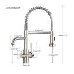 ULGKSD ก๊อกน้ําห้องครัวทองเหลือง 360 หมุนดึงลงสเปรย์หัวคู่ร้อนเย็นน้ํา TAP ตรงก๊อกน้ําดื่ม 5