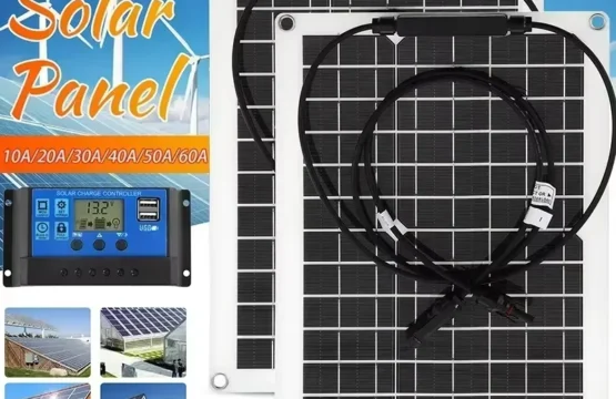 แผงโซลาร์เซลล์แบบยืดหยุ่น 30W-600W พร้อมตัวควบคุม 10A-100A เครื่องชาร์จแบตเตอรี่ 12V ช่อง USB คู่ พาวเวอร์แบงค์พลังงานแสงอาทิตย์สำหรับโทรศัพท์ รถยนต์ เรือยอชท์ 1