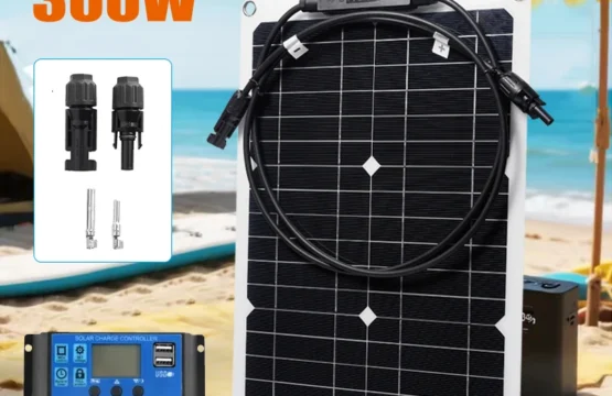 ชุดแผงโซลาร์เซลล์ 300W 18V โมโนคริสตัลไลน์ ซิลิคอน พร้อมคอนโทรลเลอร์ 100A เครื่องชาร์จพลังงานสำหรับรถบ้าน เรือ และการตั้งแคมป์กลางแจ้ง 1