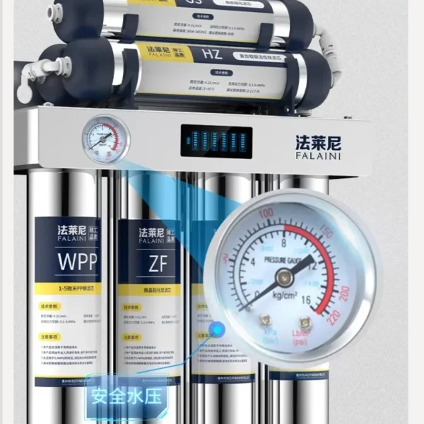 เครื่องกรองน้ำสแตนเลสฟาเลนี 7 ขั้นตอนการกรองแบบอัลตร้า สำหรับก๊อกน้ำในครัวเรือน DCW 1