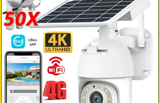 พลังงานแสงอาทิตย์กล้องเฝ้าระวังกลางแจ้ง 4G SIM 50X ซูมการตรวจจับ PIR Night Vision กล้องวงจรปิดขับเคลื่อน Wifi Security IP Monitor Cams 1