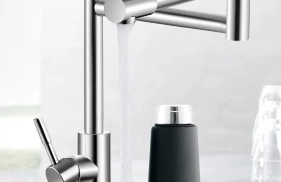 BAKALA 304 สแตนเลสสตีลตะกั่ว-ฟรีพับก๊อกน้ําห้องครัวผสม 360 องศาหมุนเดี่ยวนิกเกิลอ่างล้างจานอ่างล้างหน้าก๊อก 1