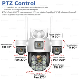 กล้องวงจรปิดพลังงานแสงอาทิตย์ ZAOMIYOS AOV สำหรับภายนอกอาคาร รองรับซิม 4G ติดตามอัตโนมัติ ซูมออปติคอล 60 เท่า หน้าจอ 4 นิ้ว ระบบรักษาความปลอดภัยภายในบ้าน บันทึกตลอด 24 ชั่วโมงทุกวัน 3