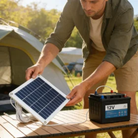 แผงโซลาร์เซลล์แบบพกพา 50W 12V Type-C กันน้ำ สำหรับตั้งแคมป์กลางแจ้ง ชาร์จเร็ว ระบบเซลล์แสงอาทิตย์โพลีซิลิคอน แผงโซลาร์เซลล์ขนาดเล็กสำหรับใช้งานกลางแจ้ง 3